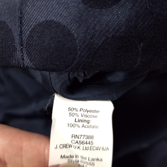 J.Crew Navy Blue Polka Dot Pencil Skirt - Picture 6 of 6